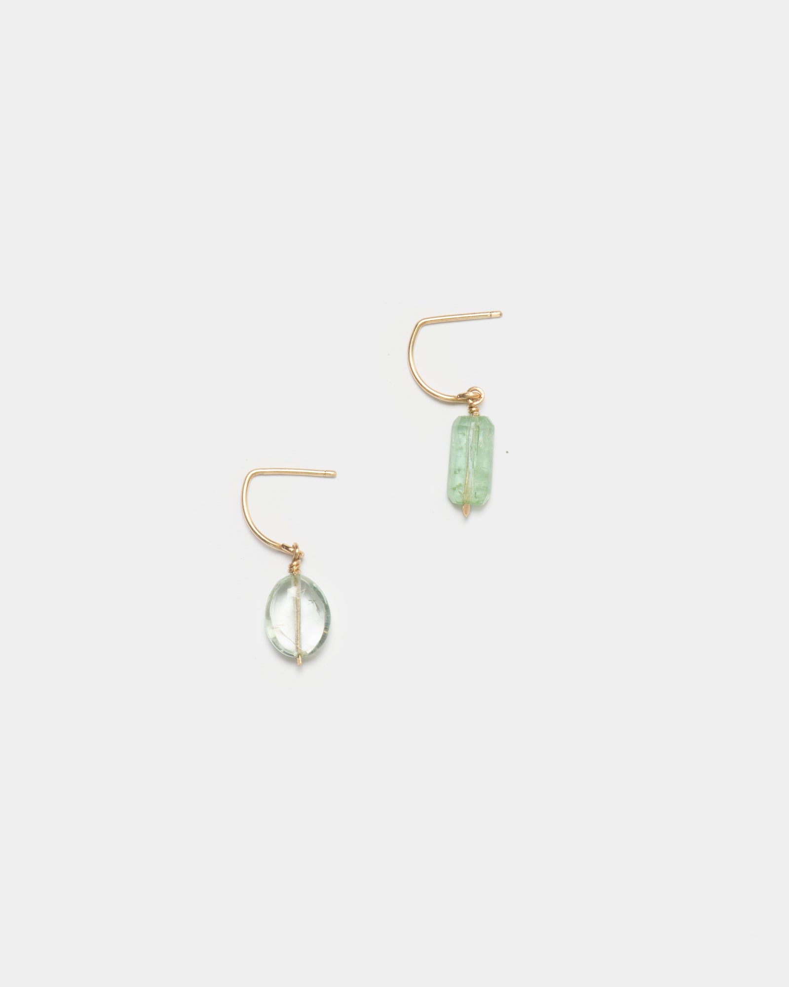 14k Emerald Charm Earring