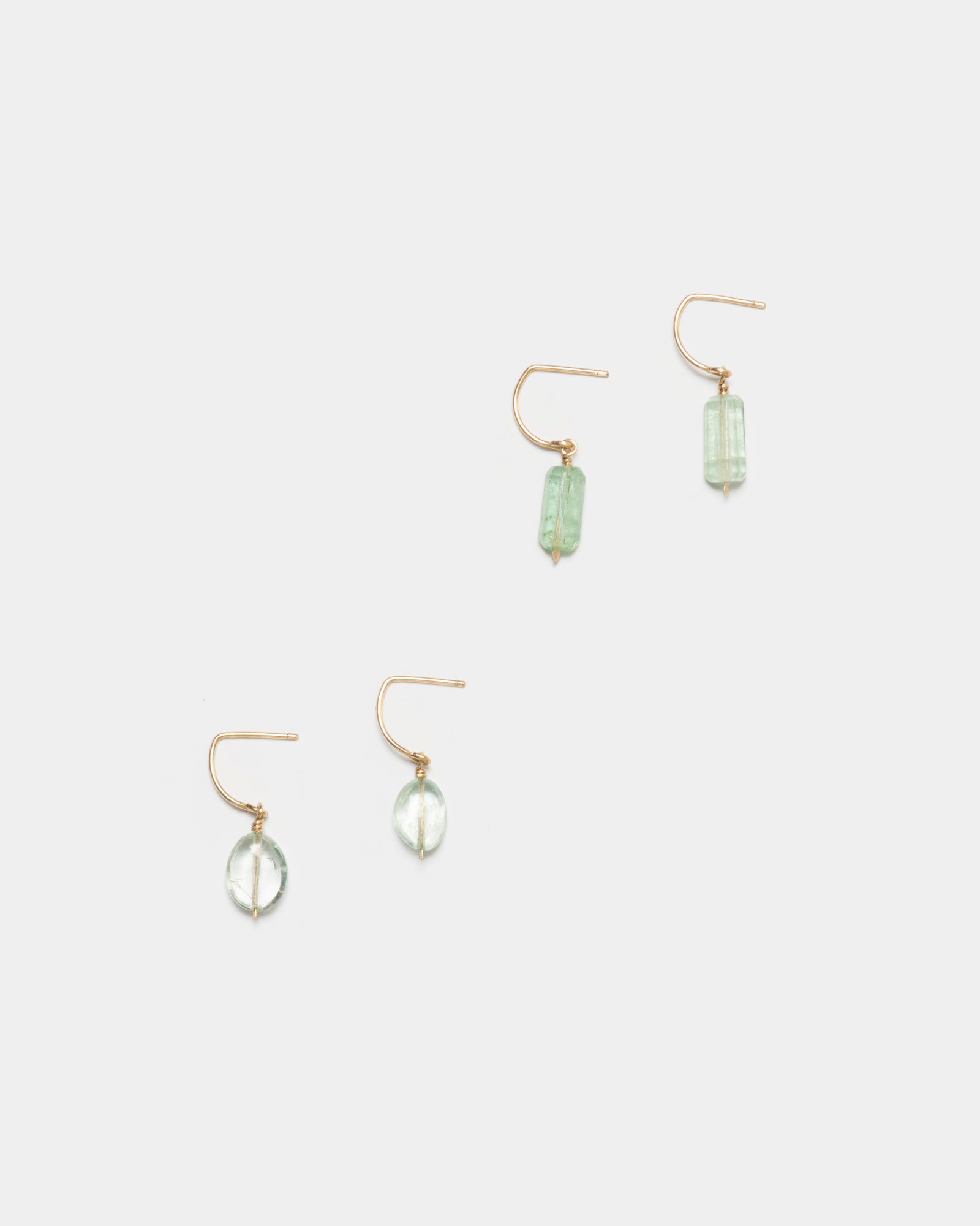 14k Emerald Charm Earring