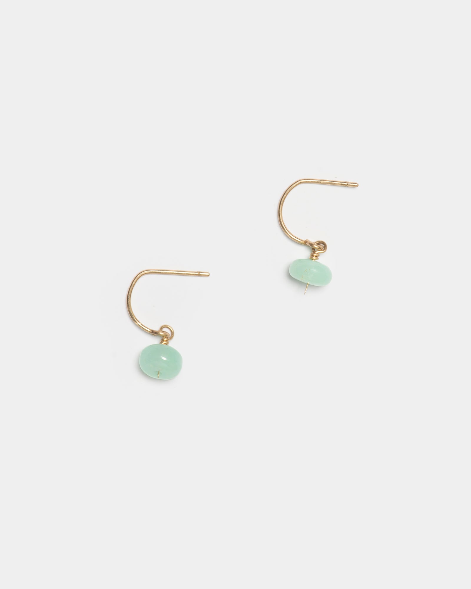 14k Mint Chrysoprase Charm Earring