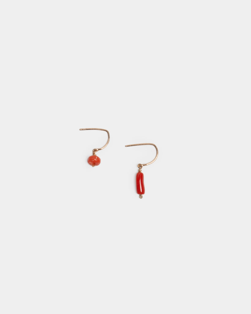 14k Coral Charm Earring