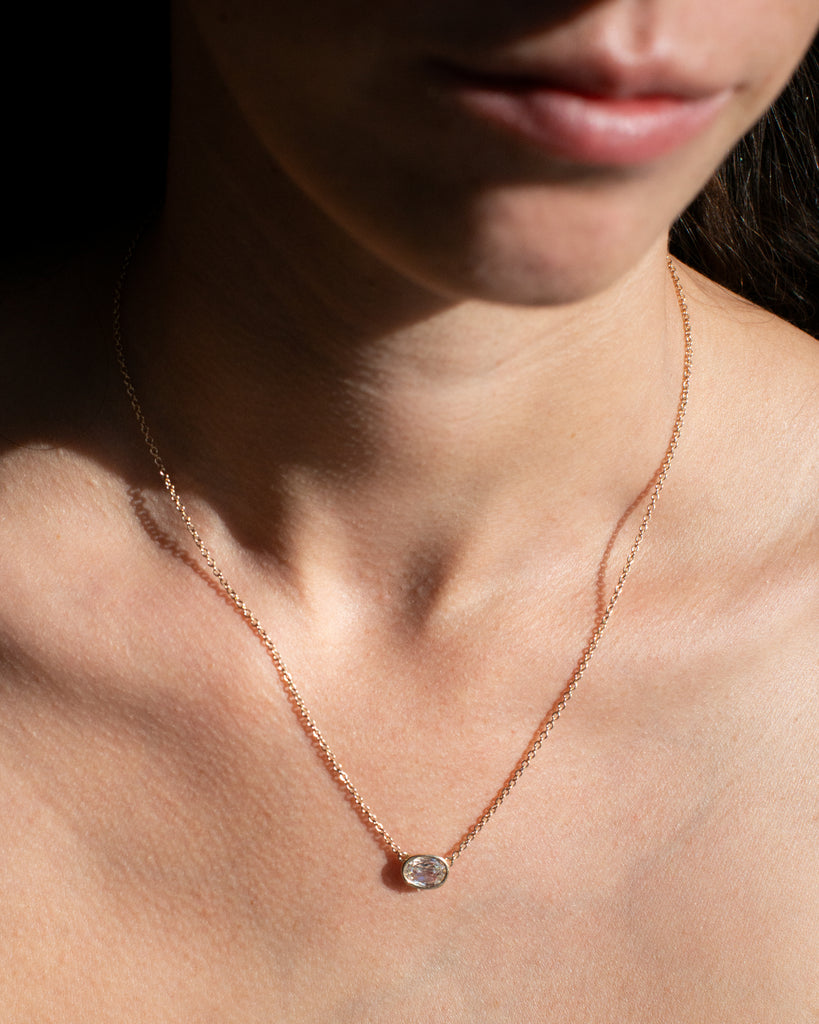 14K Signature Egg Diamond Necklace