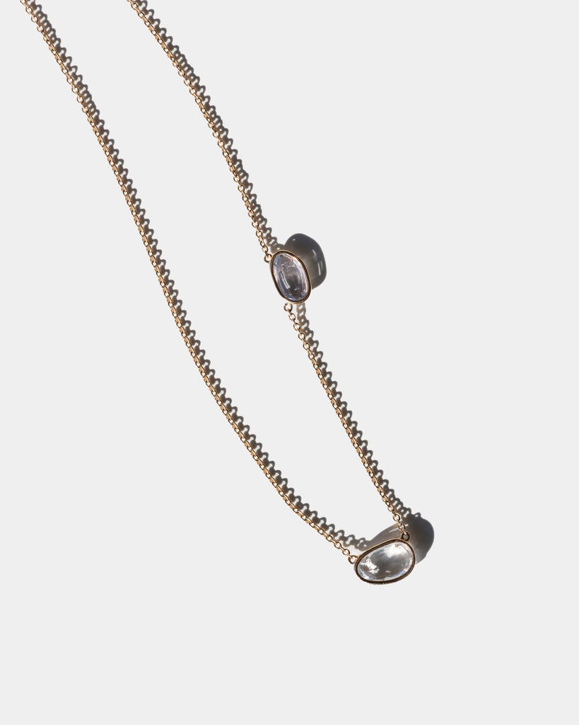 14k Pooling Sapphire Floating Necklace