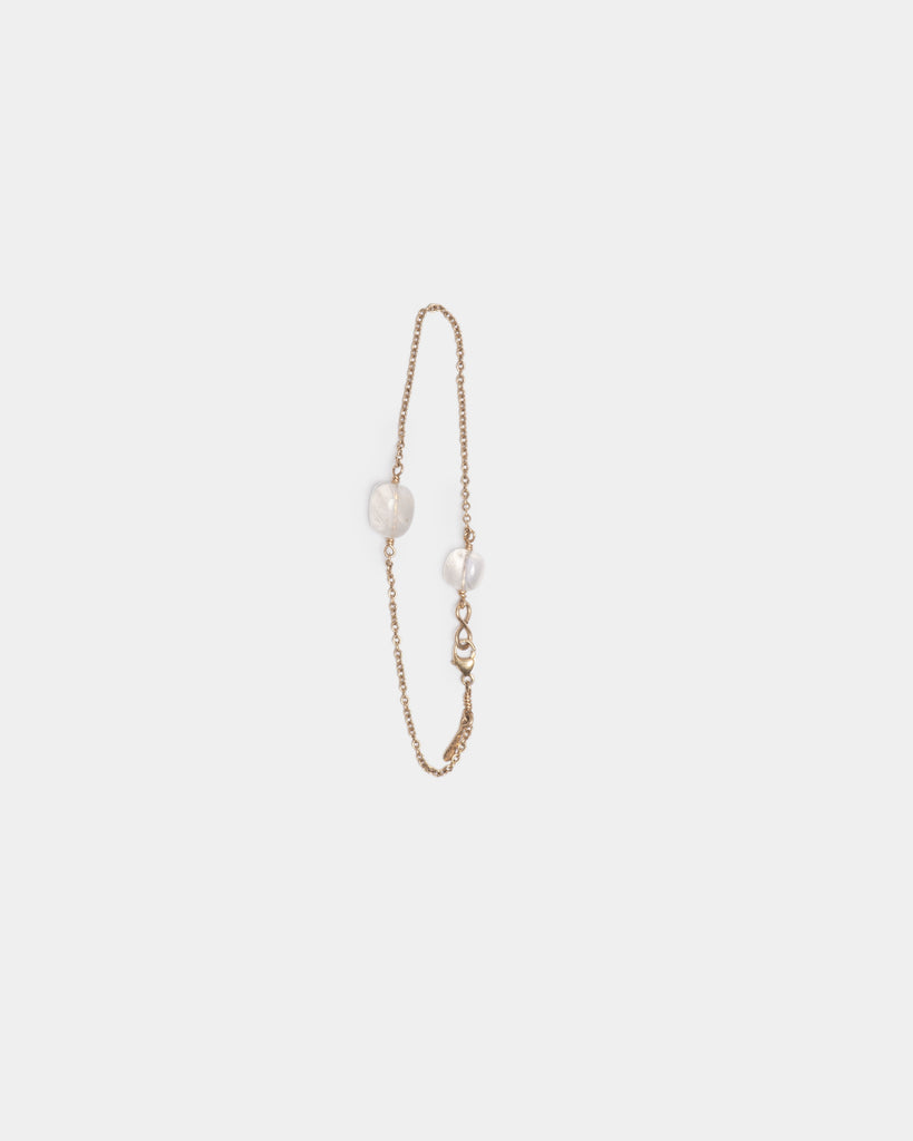 14k Moonstone Chain Bracelet