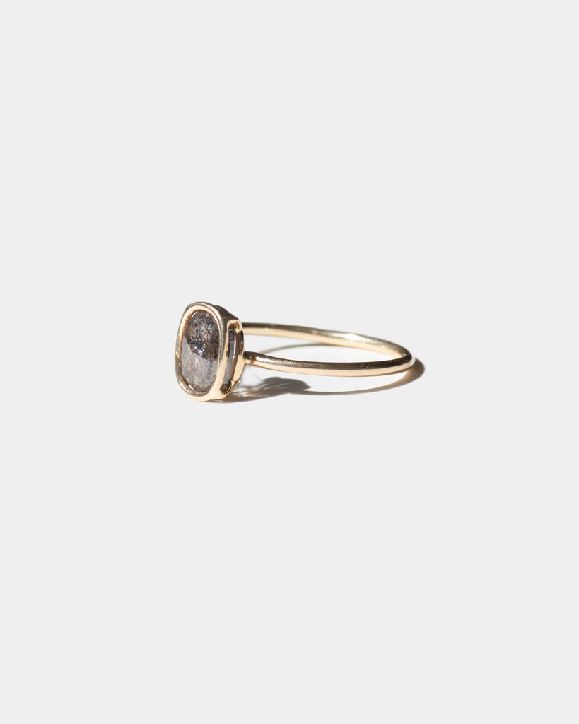 14k Pepper Mineral Diamond Floating Ring