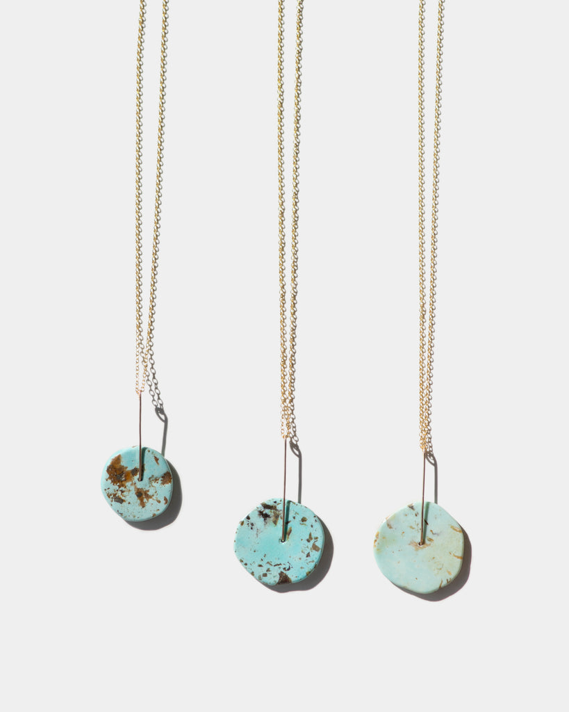 Turquoise Disk Necklace