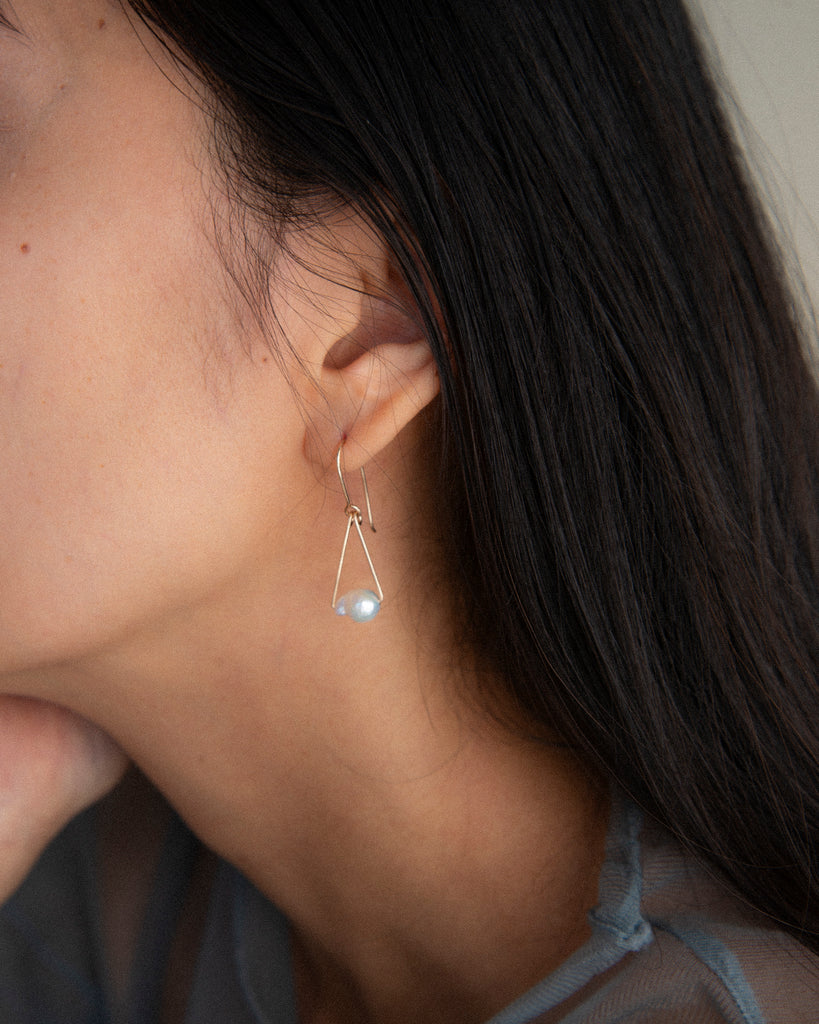 Petite Pearl Pendulum Earrings