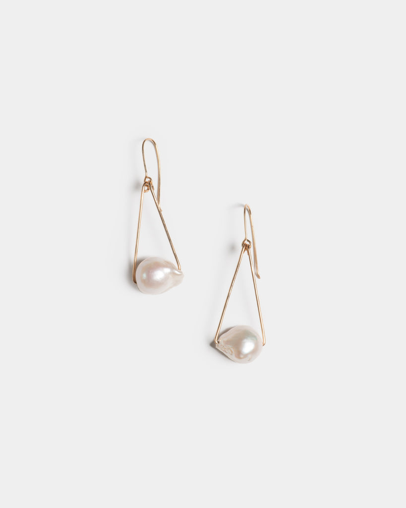 Baroque Pearl Pendulum Earrings
