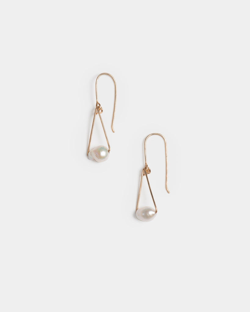 Petite Pearl Pendulum Earrings