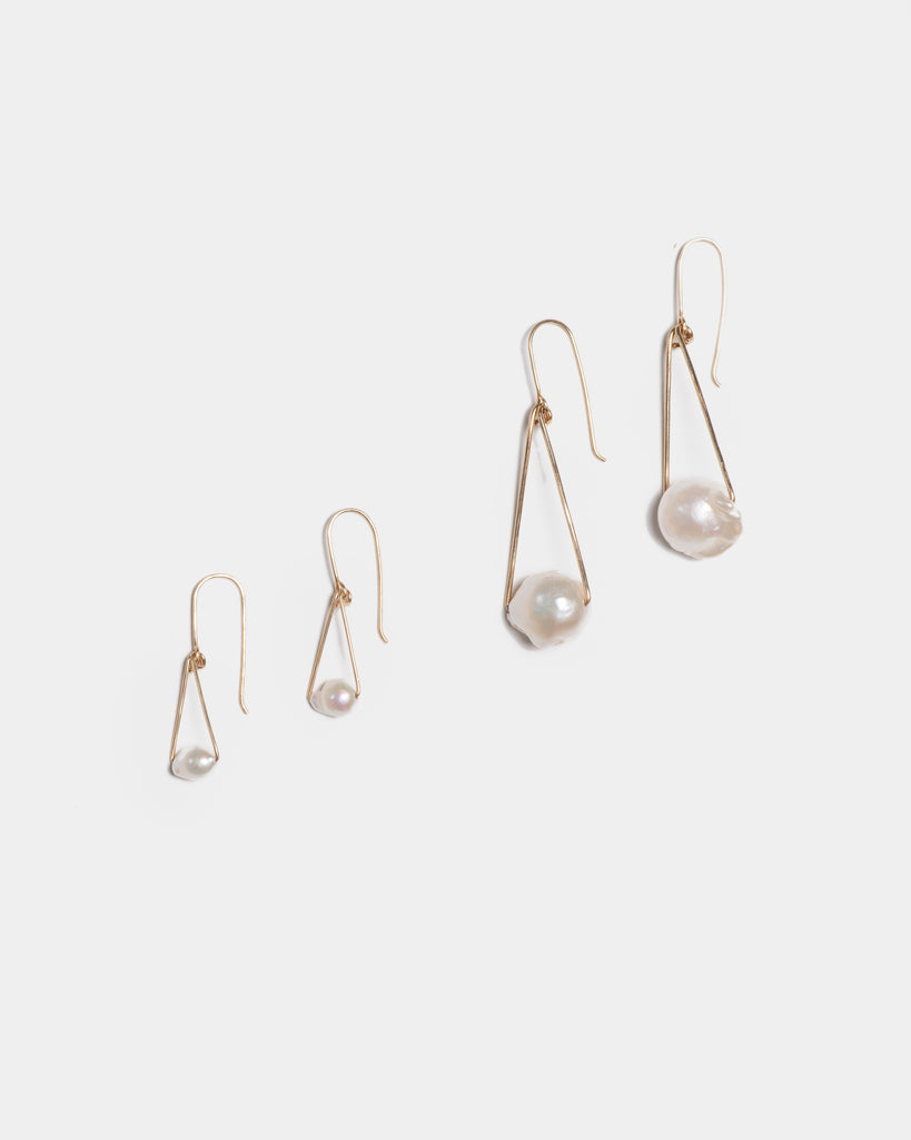 Petite Pearl Pendulum Earrings