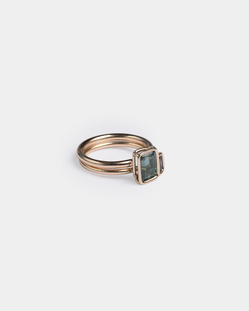 14k Tourmaline and Sapphire Toi et Moi Rings
