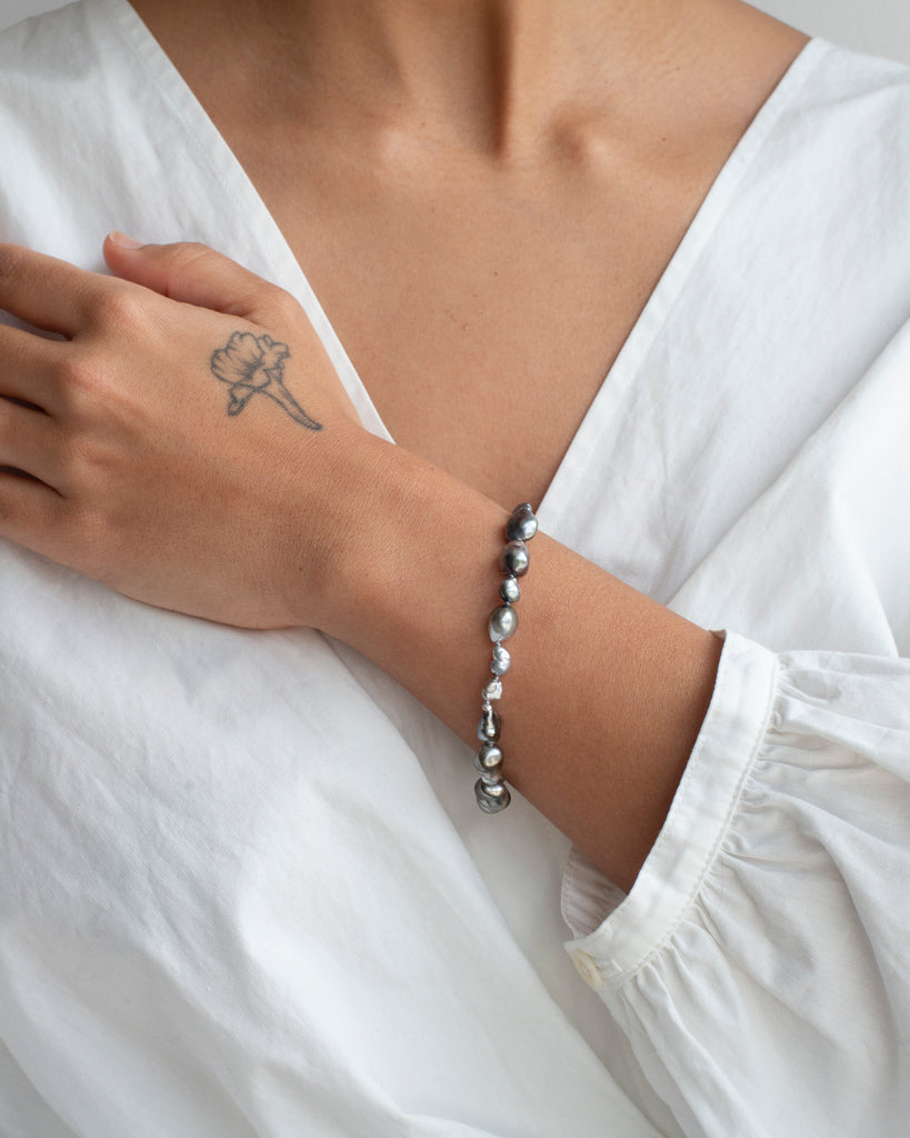 14k Keshi Pearl Layering Bracelet