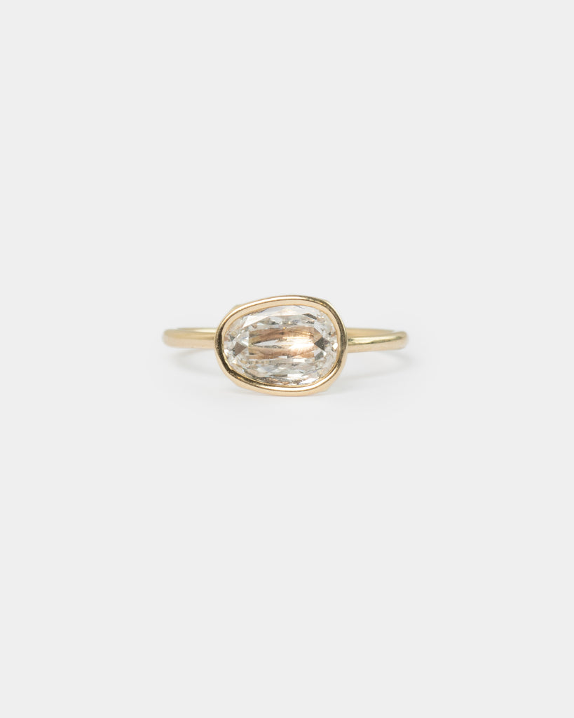 14k East West Signature Egg Diamond Floating Ring