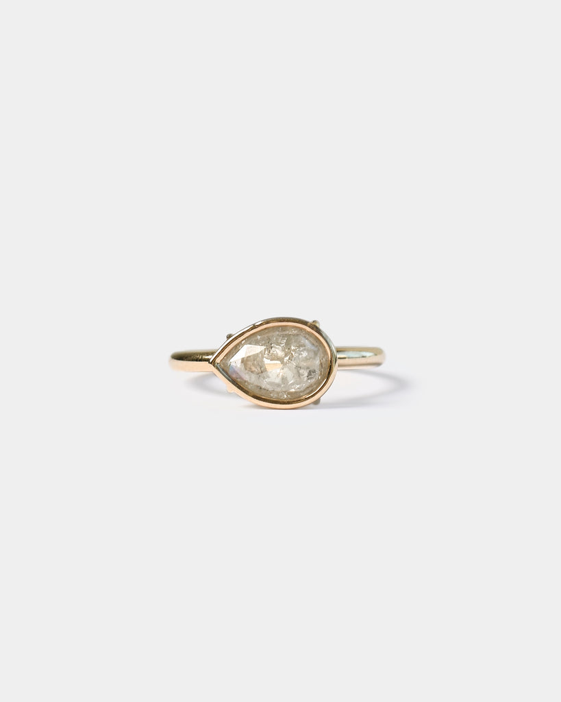 14k Icy East West Pear Diamond Ring