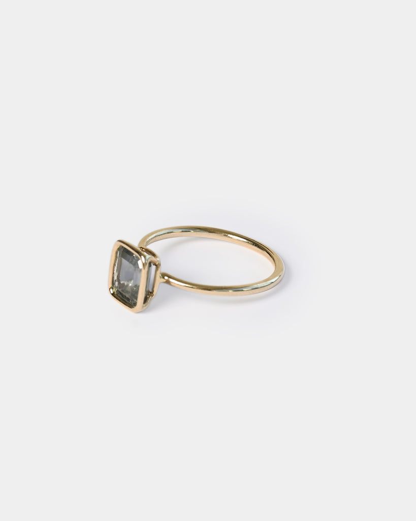 14k Step Cut Sapphire Ring