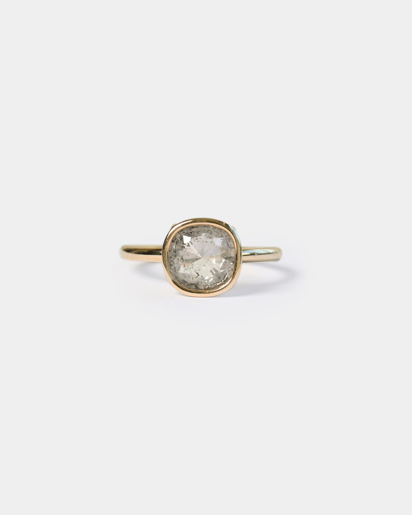 14k Rose Cut Mineral Diamond Ring
