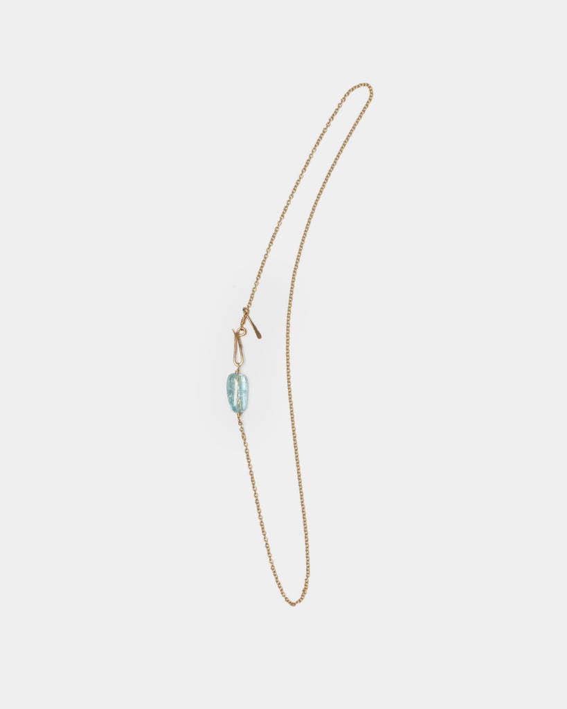 14k Blue Emerald Chain Necklace
