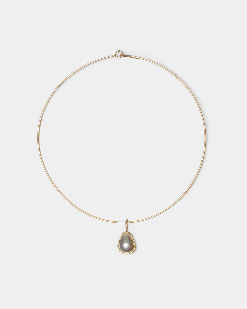 14k Mabé Pearl Floating Pendant