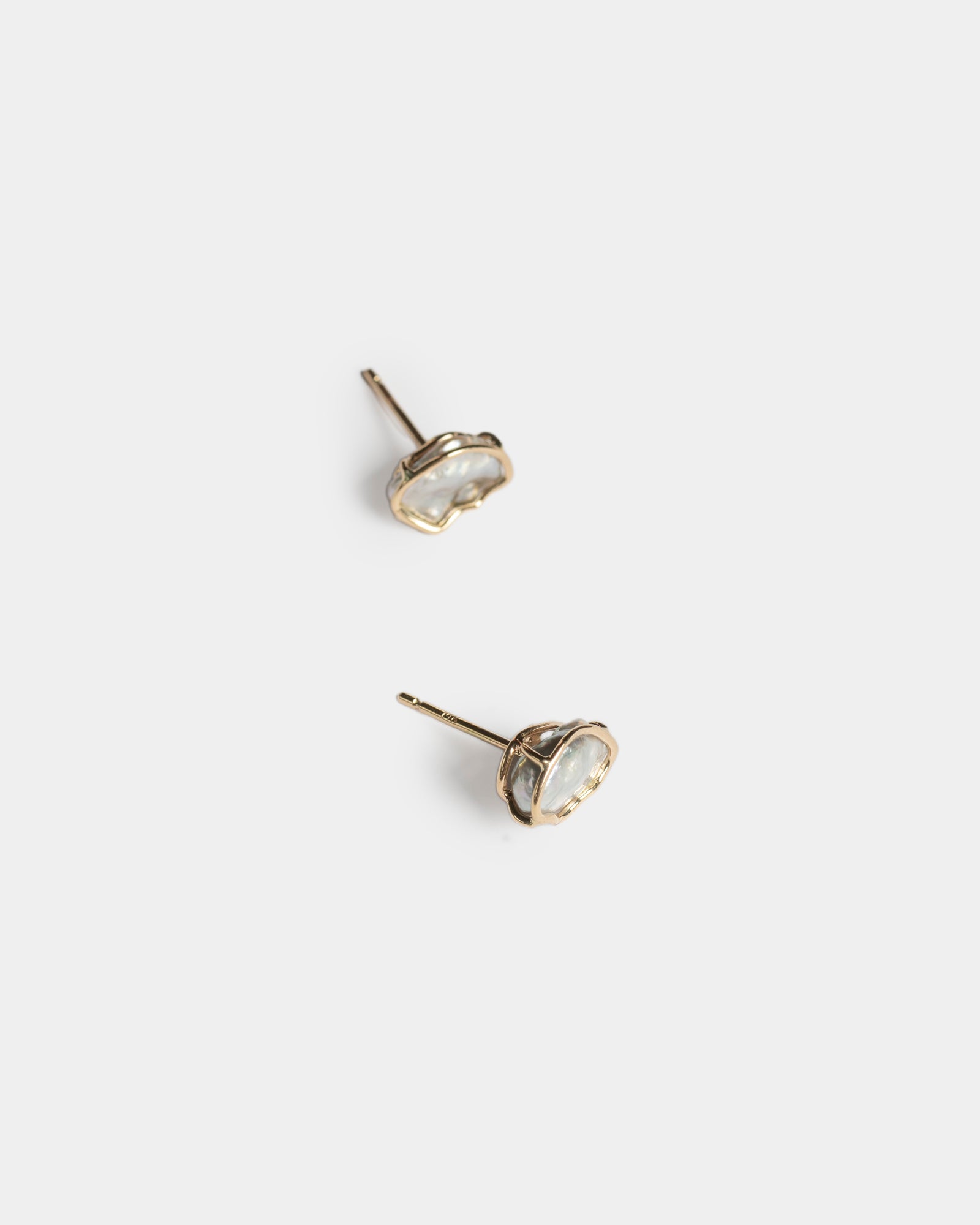 14k Cloud Keshi Pearl Floating Studs