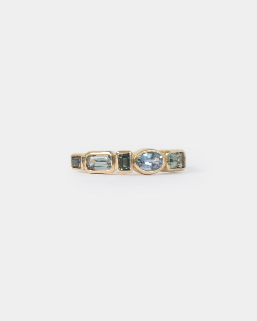 14k Sapphire Moitié Band