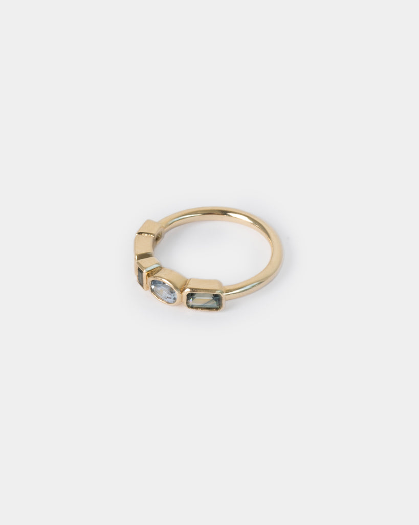 14k Sapphire Moitié Band