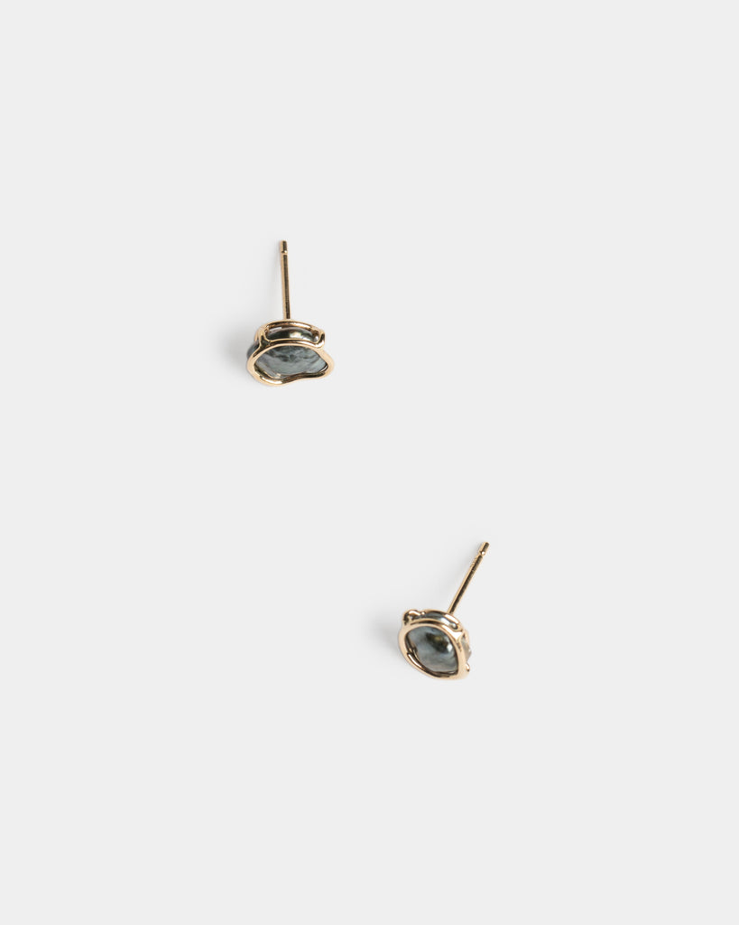 14k Charcoal Keshi Pearl Floating Studs