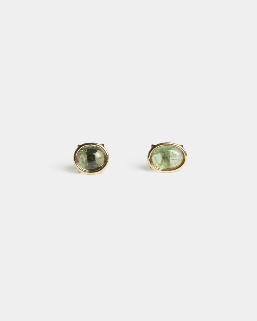 14k Olive Tourmaline Studs