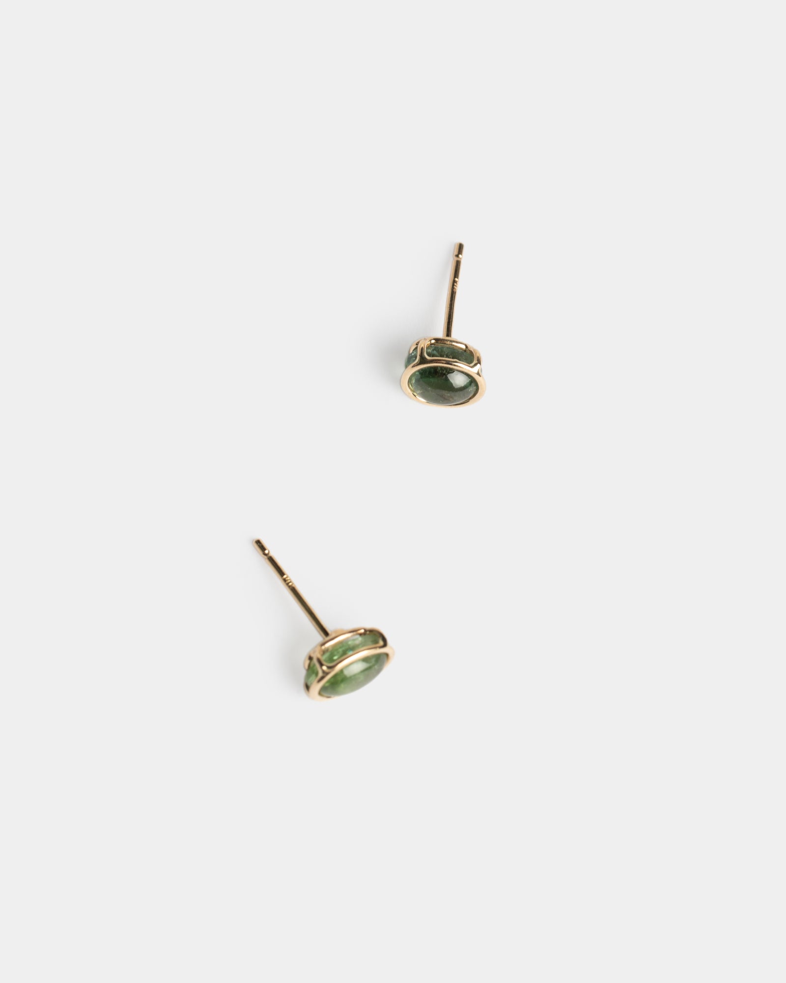 14k Olive Tourmaline Studs