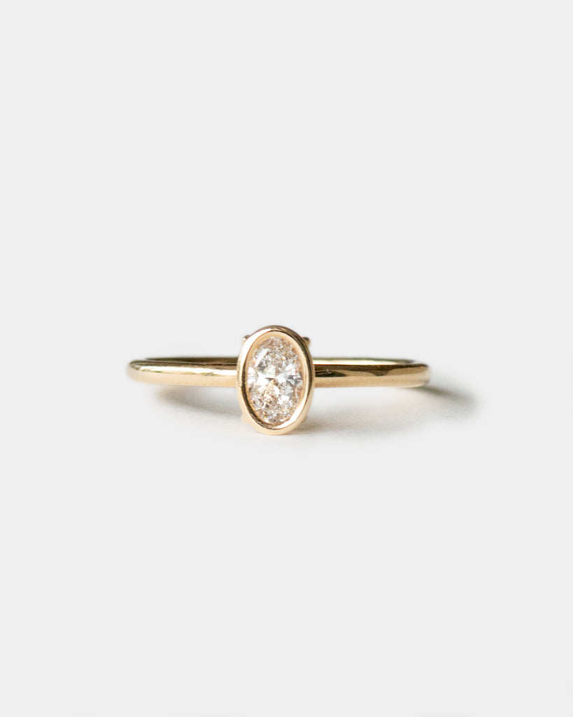 14k Oval Sapphire and Diamond Toi et Moi Floating Rings