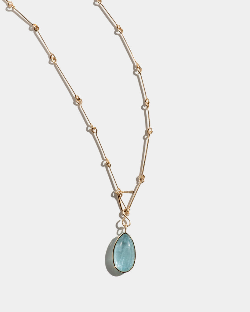14k Droplet Floating Pendant