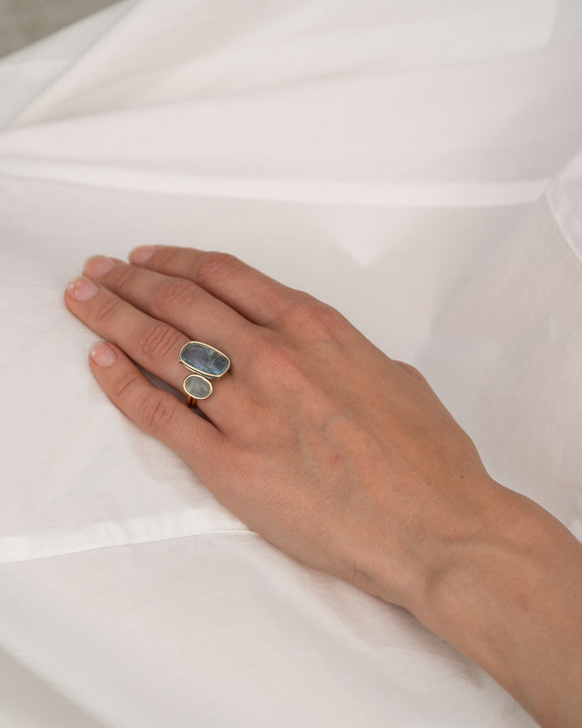 14k Petite Aquamarine Floating Ring