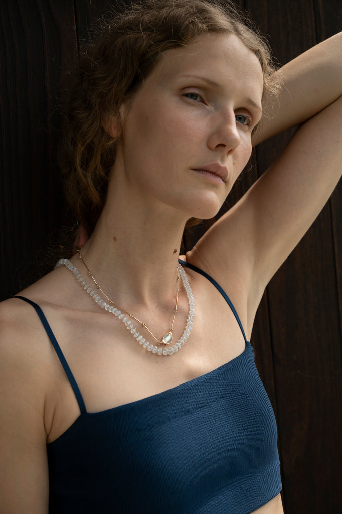 14k Moonstone Layering Necklace