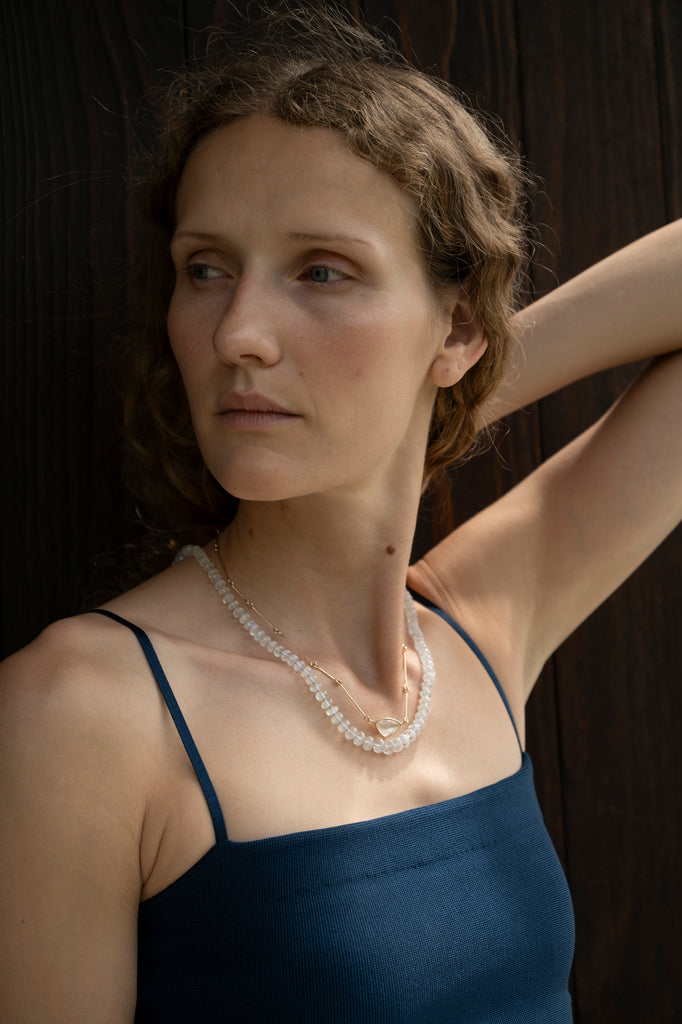 14k Moonstone Layering Necklace