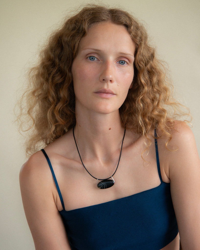 Riverbed Stone Cord Necklace