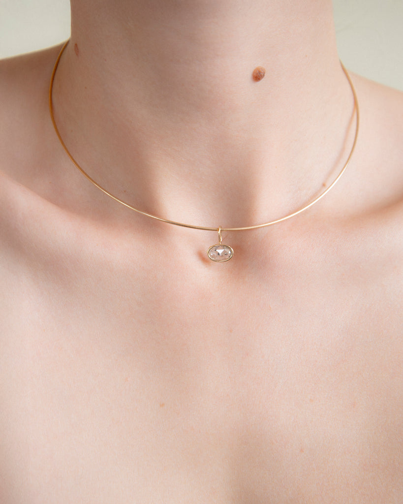 14k Spotted Diamond Floating Pendant