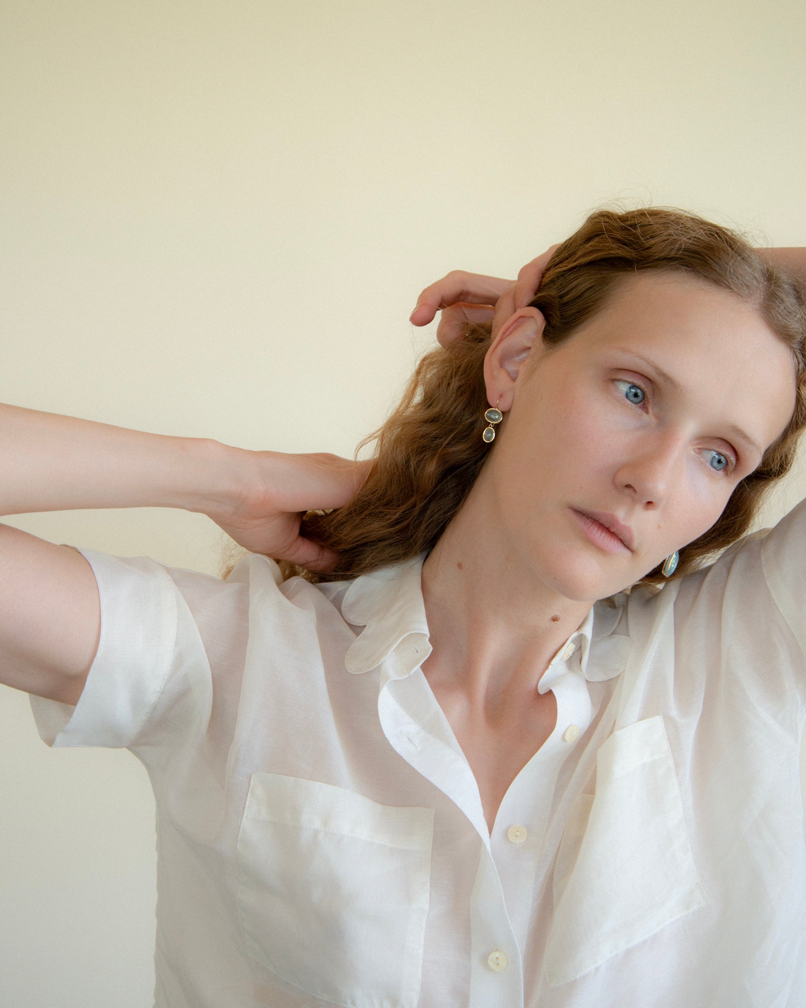 14k Asymmetry Wins Drop Earrings