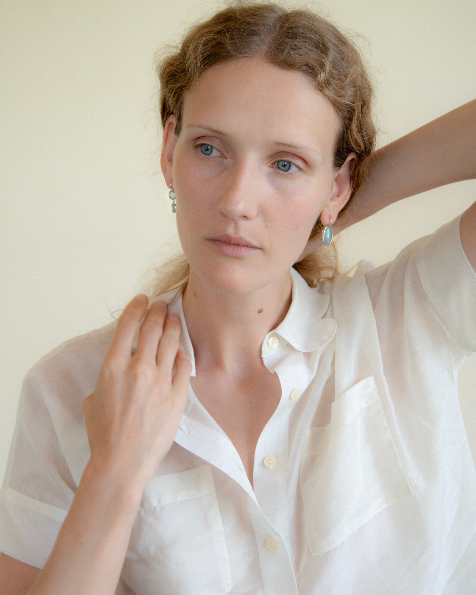 14k Asymmetry Wins Drop Earrings