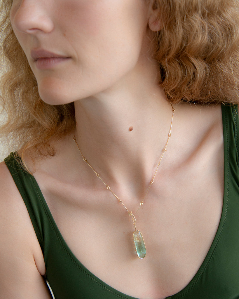 14k Bicolor Tourmaline Floating Pendant