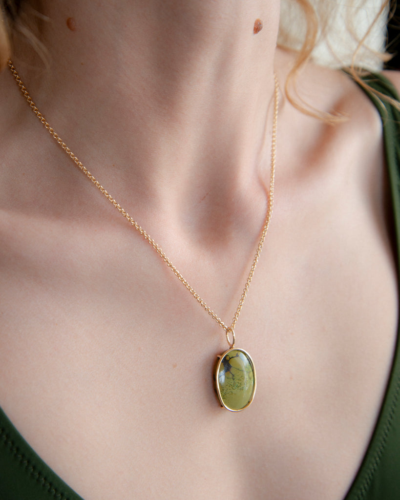 14k Lichen Pendant