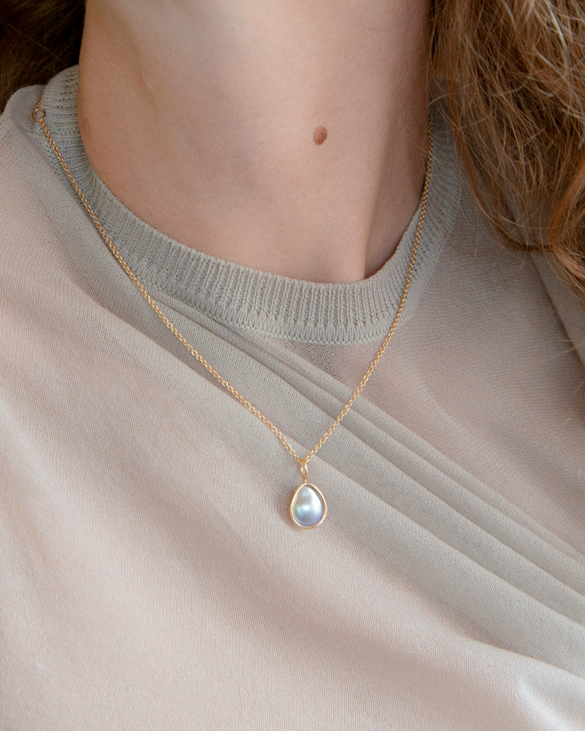 14k Petite Mabé Pearl Pendant