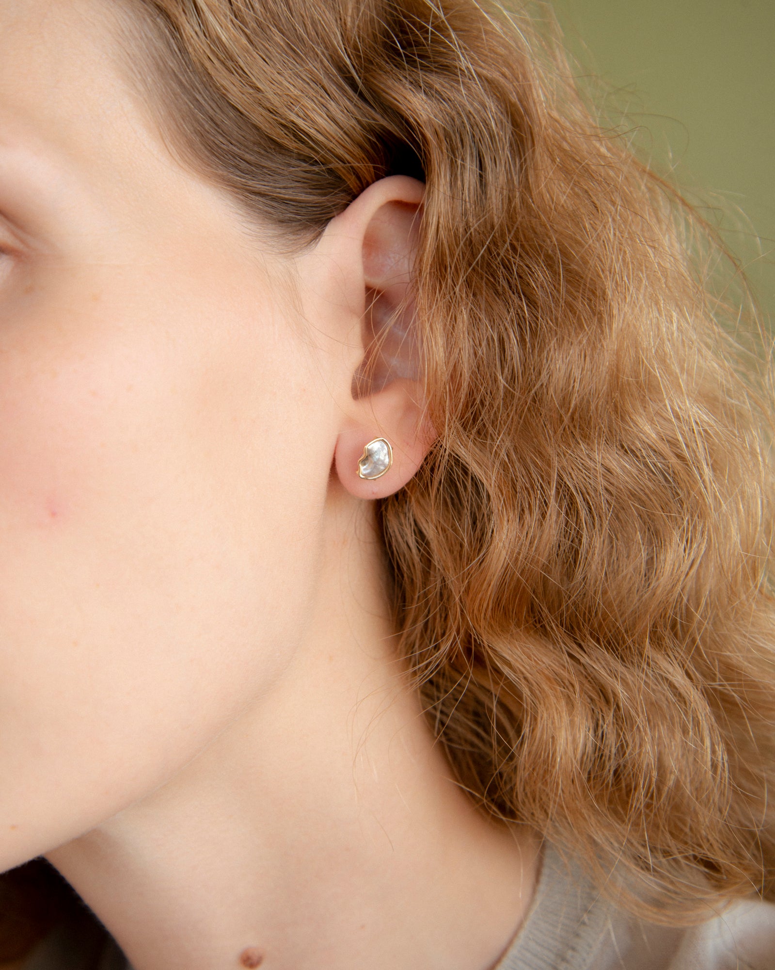 14k Cloud Keshi Pearl Floating Studs