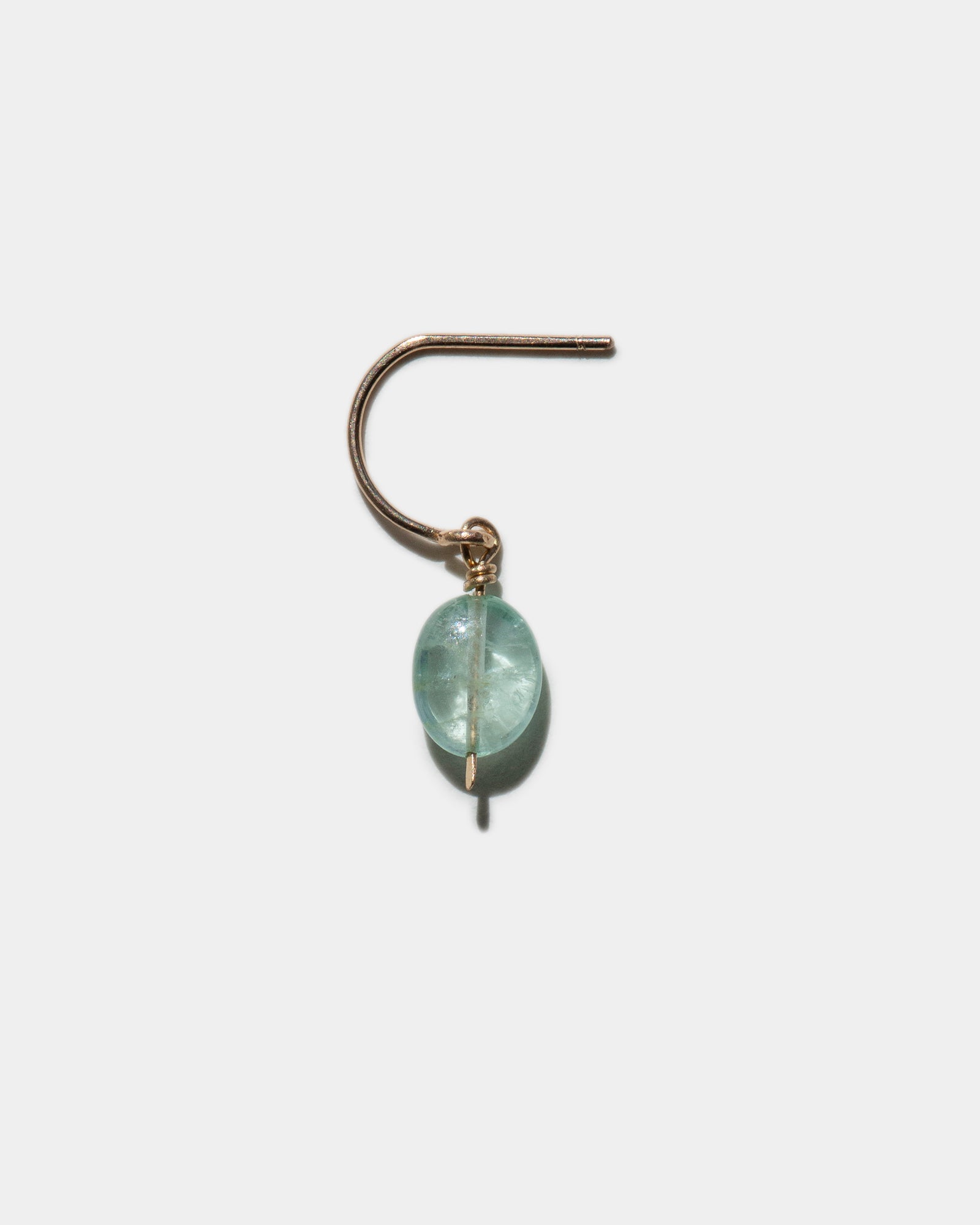 14k Emerald Crescent Charm Earrings