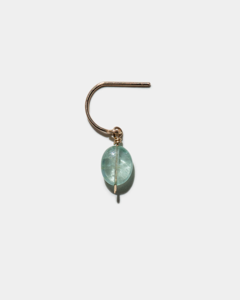14k Emerald Crescent Charm Earrings