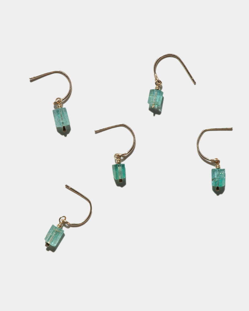 14k Emerald Charm Earrings