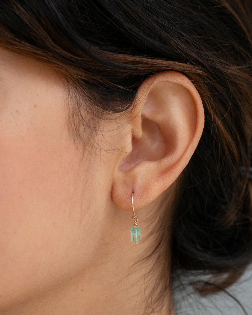 14k Emerald Charm Earrings
