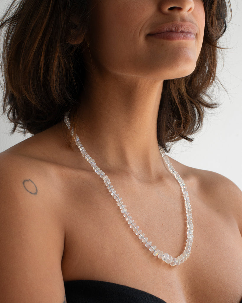 14k Rainbow Moonstone Layering Necklace