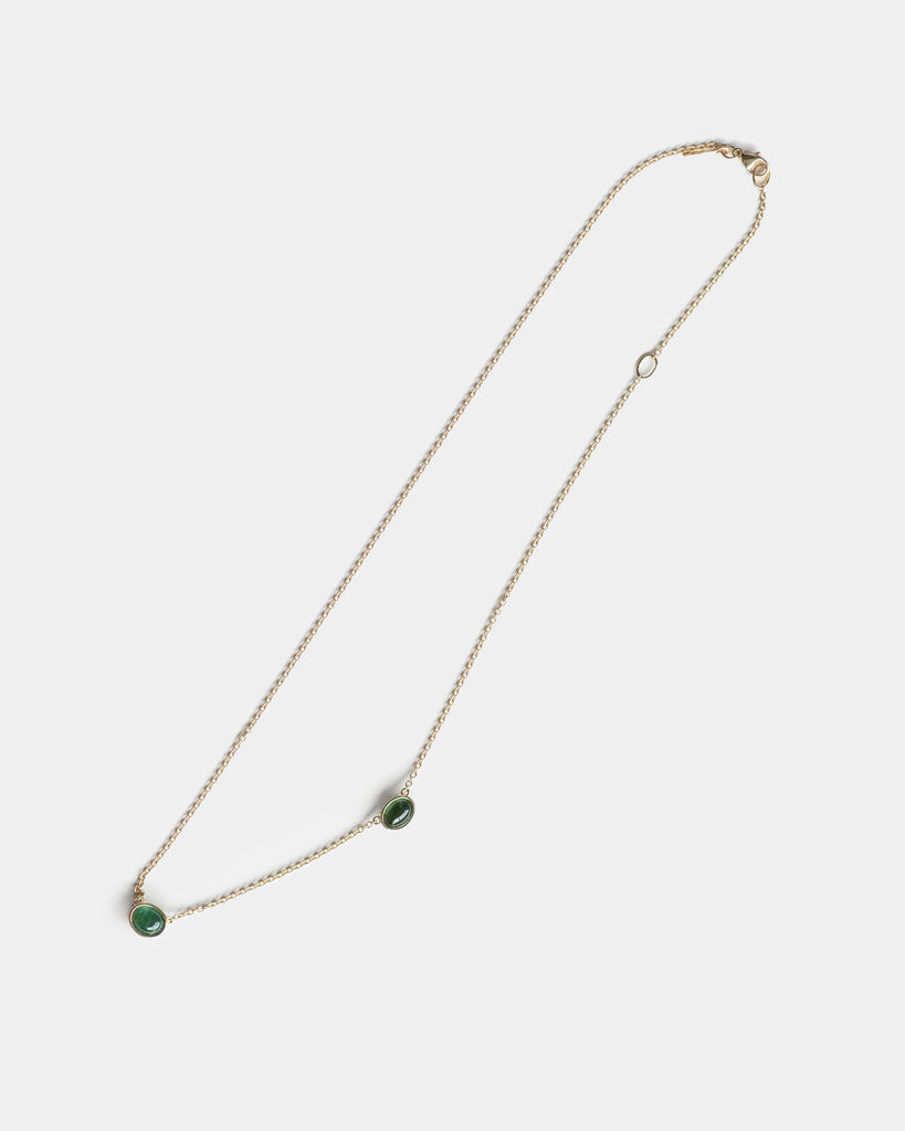 14k Two Greens Floating Necklace