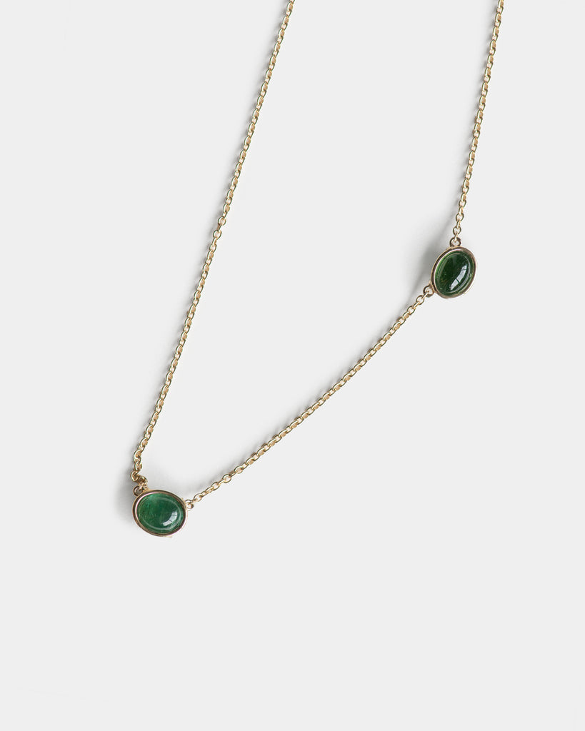 14k Two Greens Floating Necklace