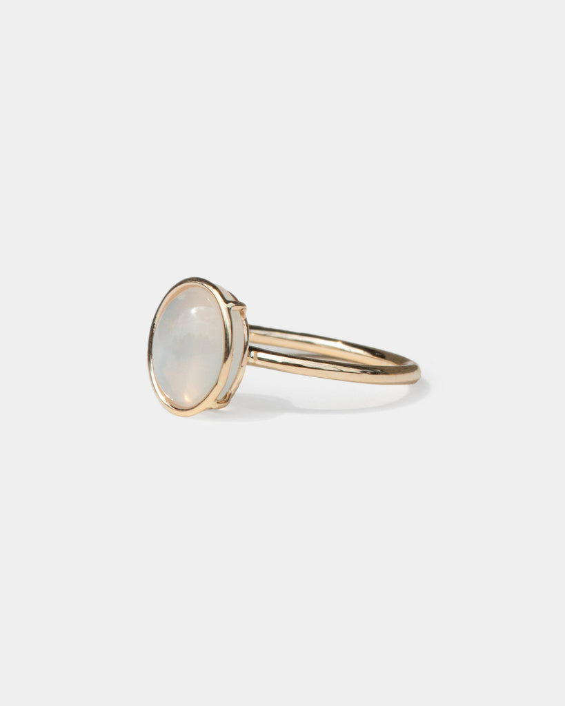 14k Buttery Ceylon Moonstone Floating Ring