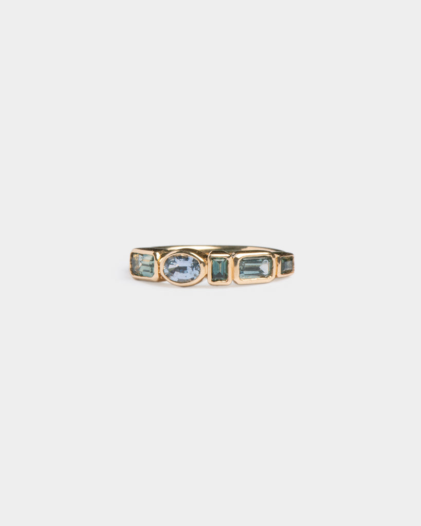 14k Sapphire Moitié Band