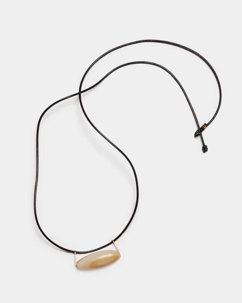 White Agate Cord Necklace